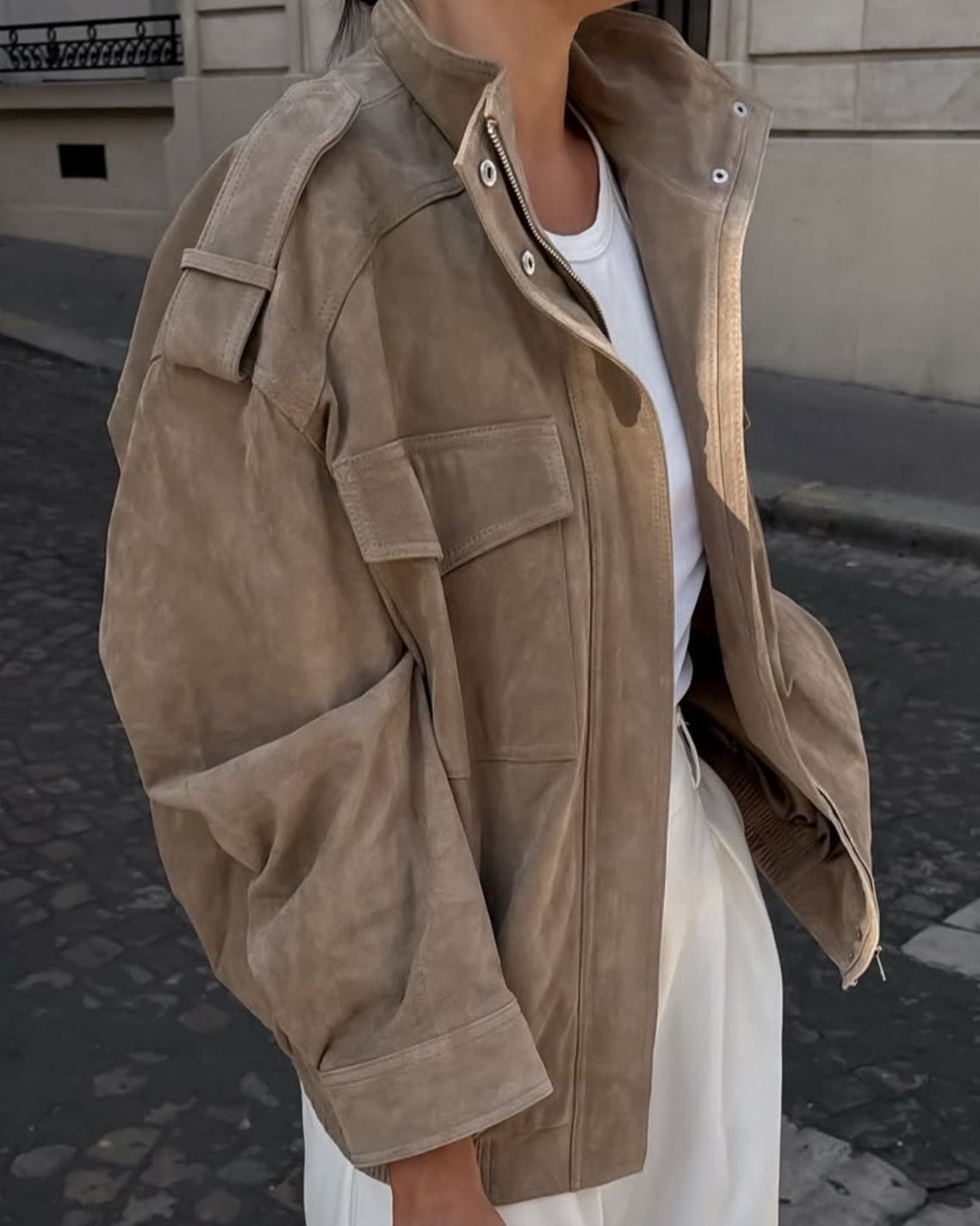 Chaqueta Bomber Efecto Ante — Estilo Utility