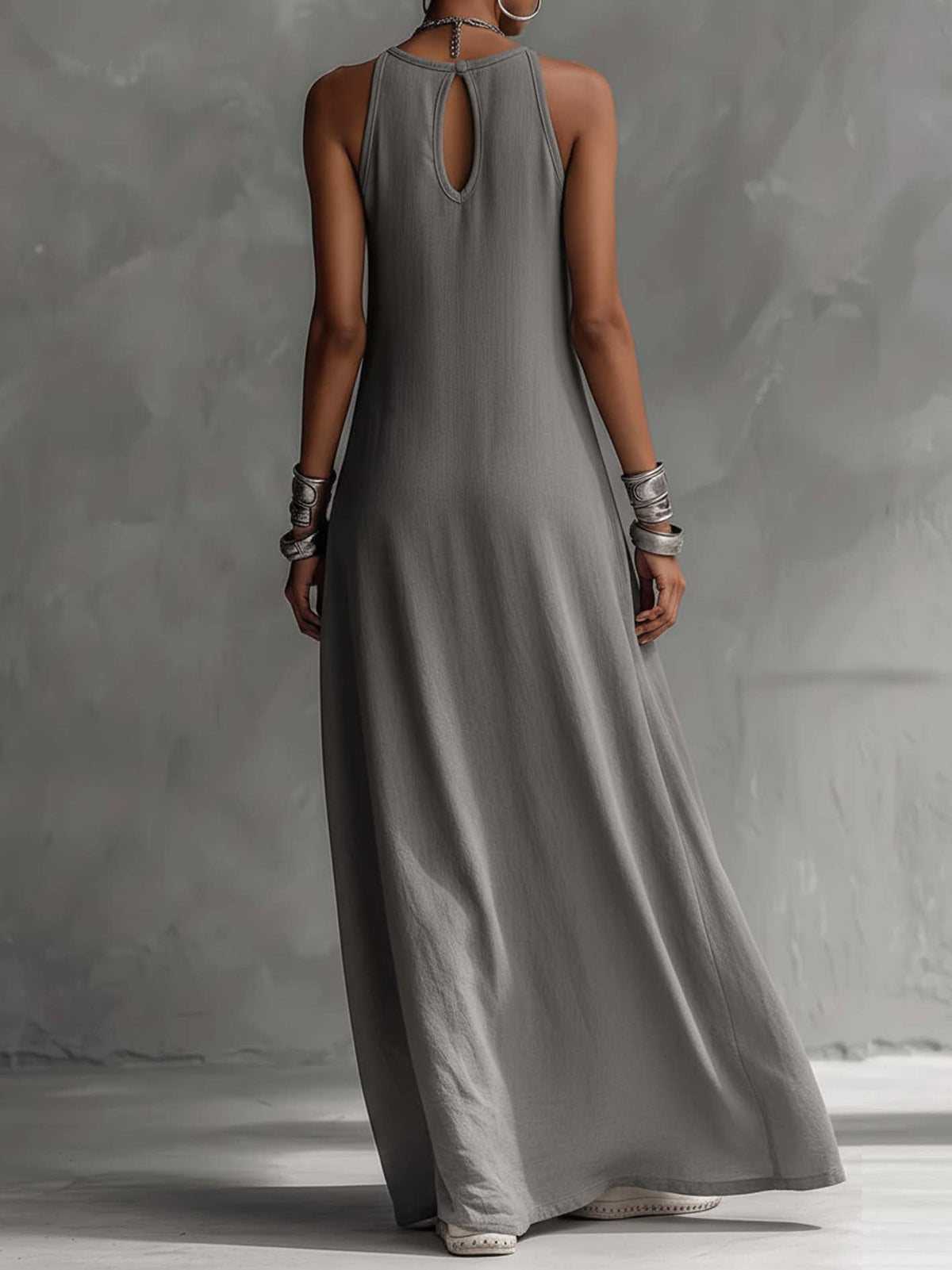 Maxi con bloques de color gris