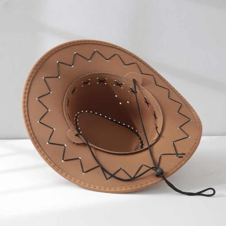 Sombrero de visera para sol de vaquero occidental para exteriores knight