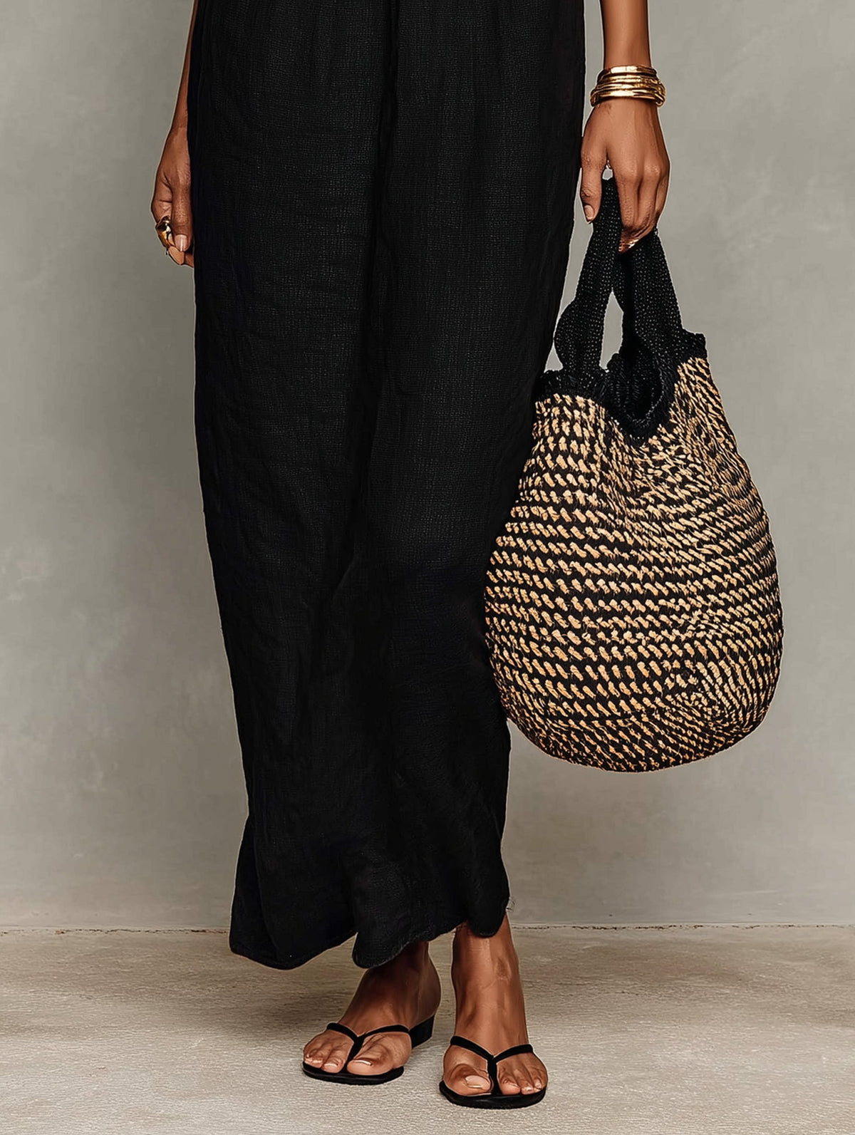 Vestido maxi sin tirantes con inserción de encaje de lino