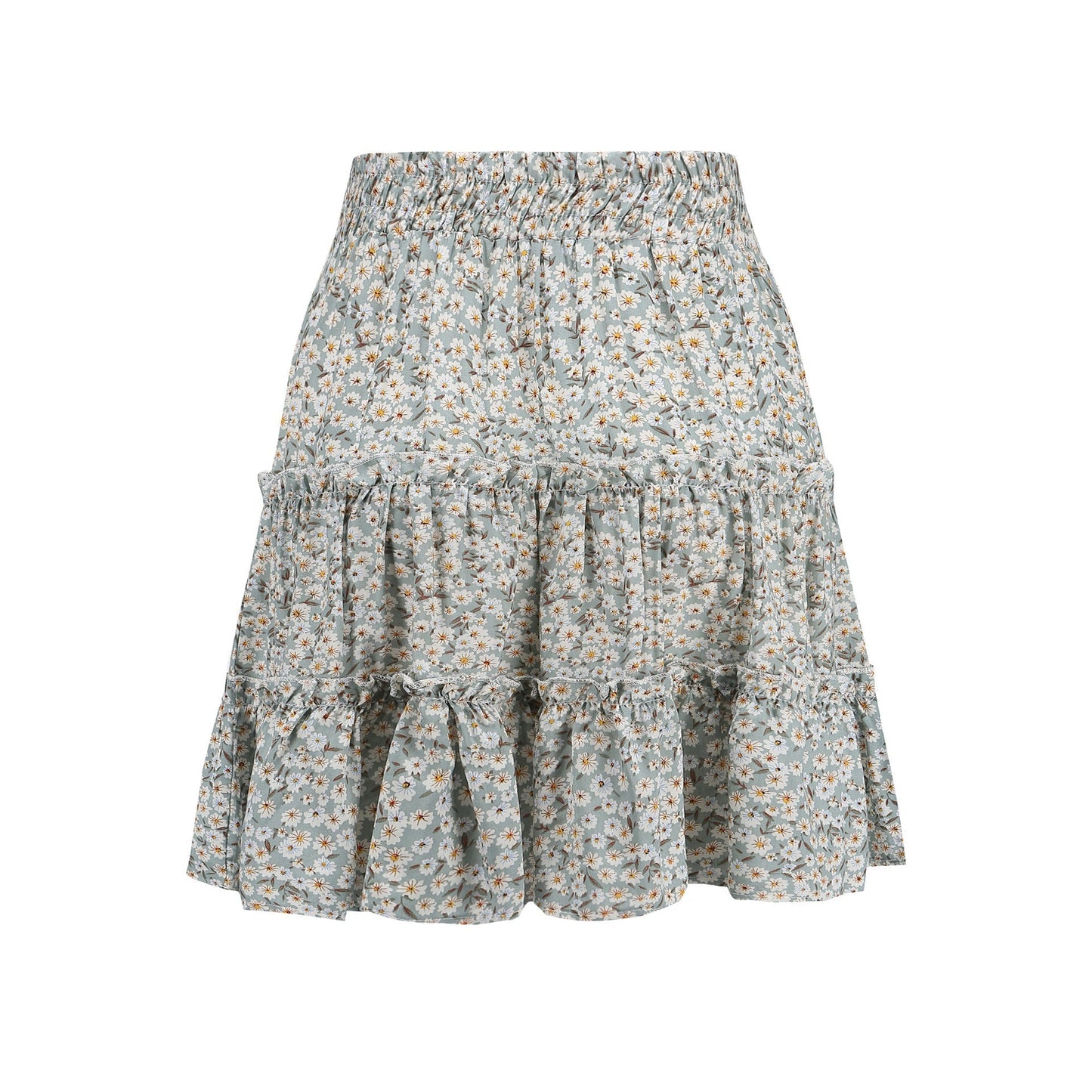Minifalda con estampado floral verde