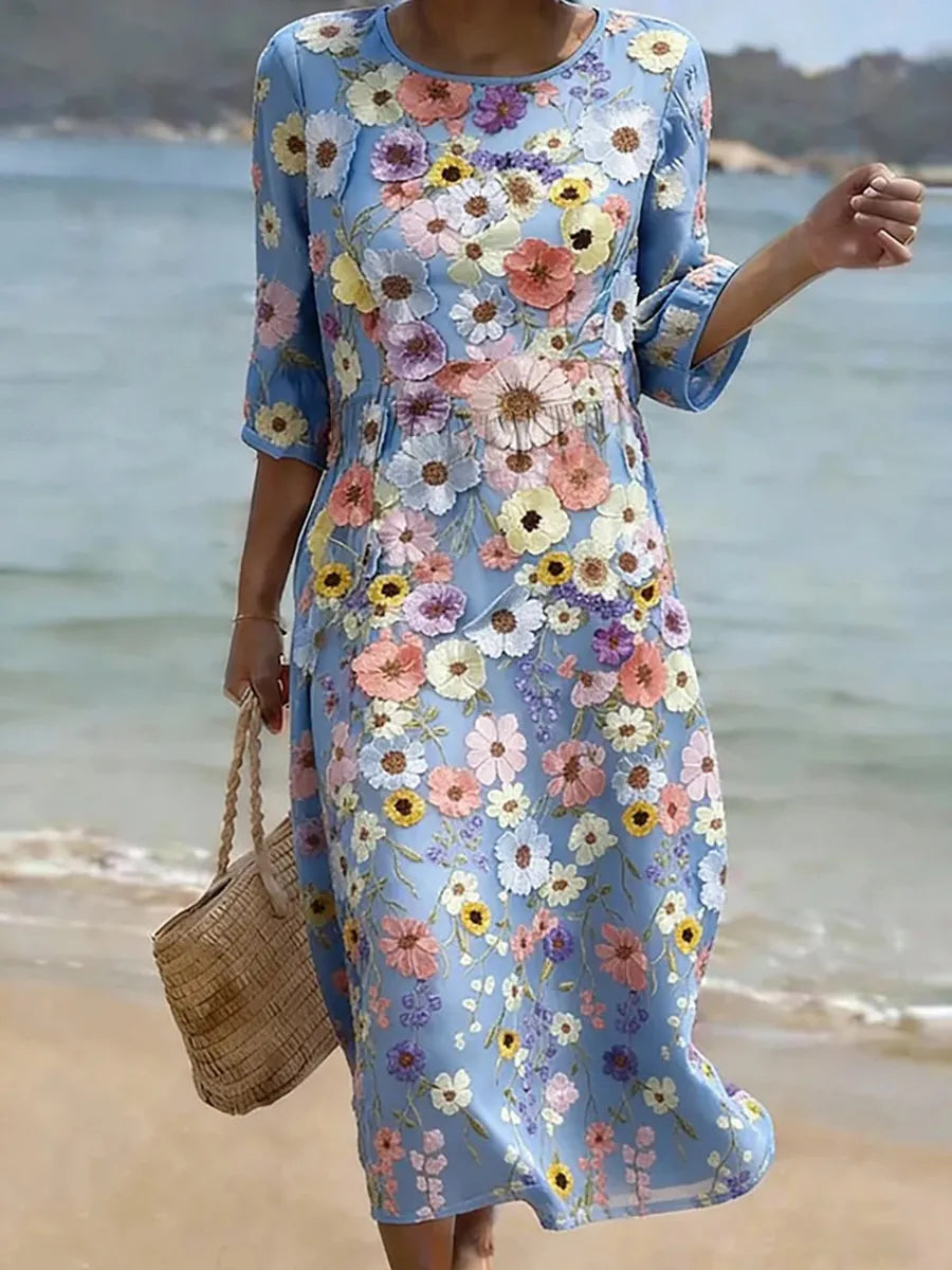 Brooke | Deslumbrante Vestido Floral Elegante