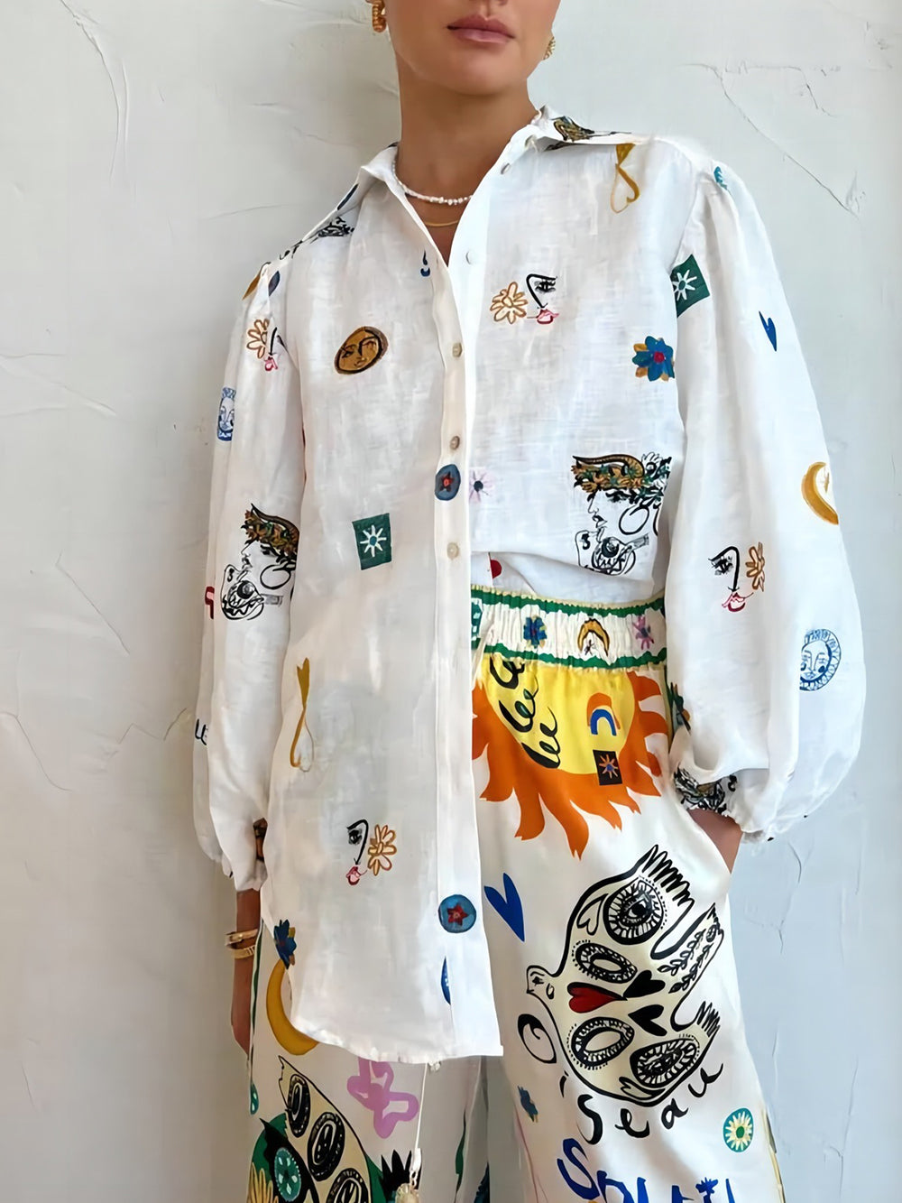 Camisa personalizada con mangas farol Graffiti