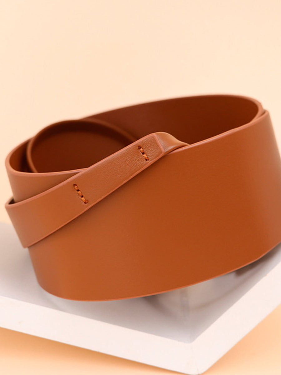 Cinturón ancho de banda con lazo de imitación de cuero para mujer de moda