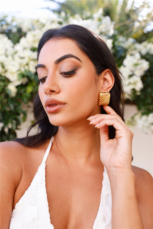 Pendientes Cojines Bañados En Oro 18k Oro