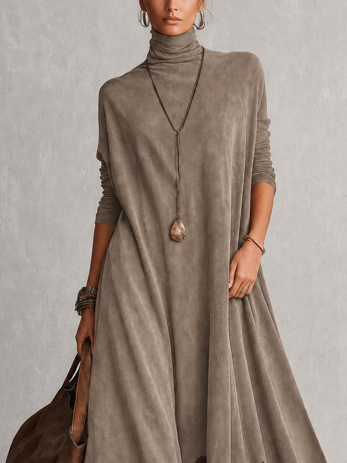Antonella | Vestido largo vintage efecto ante
