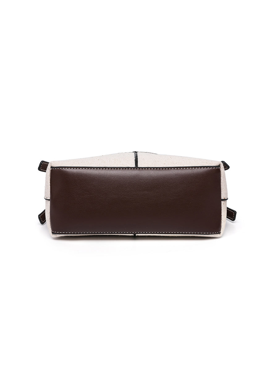 Cartera de lona cruzada para mujer con cremallera dorada