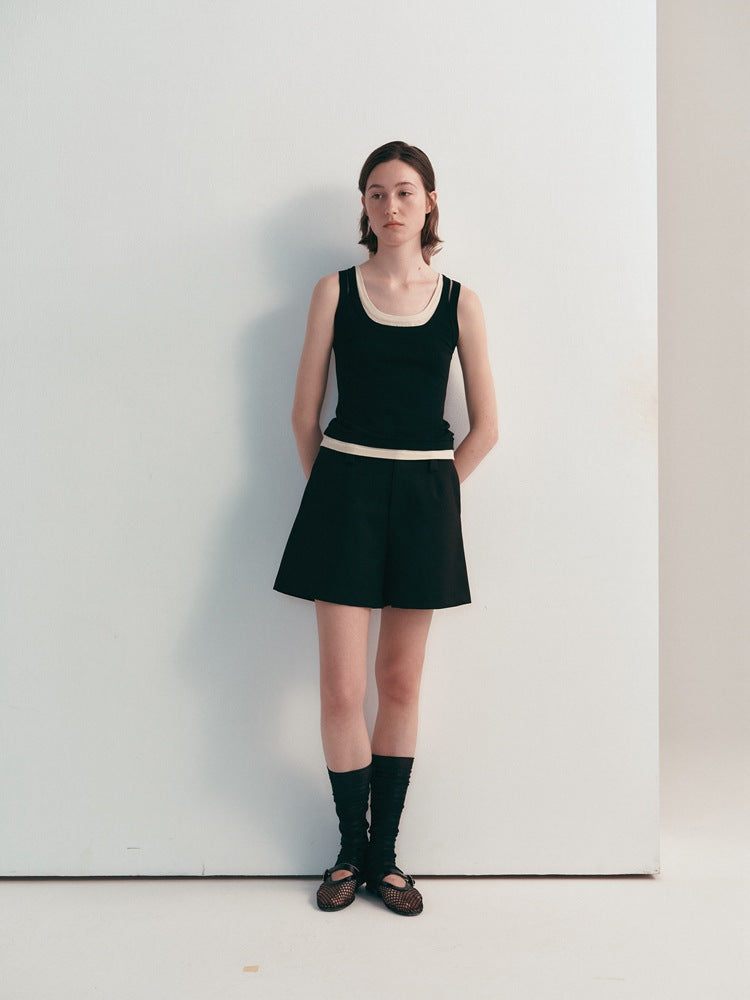 Camiseta sin mangas ajustada informal de estilo coreano