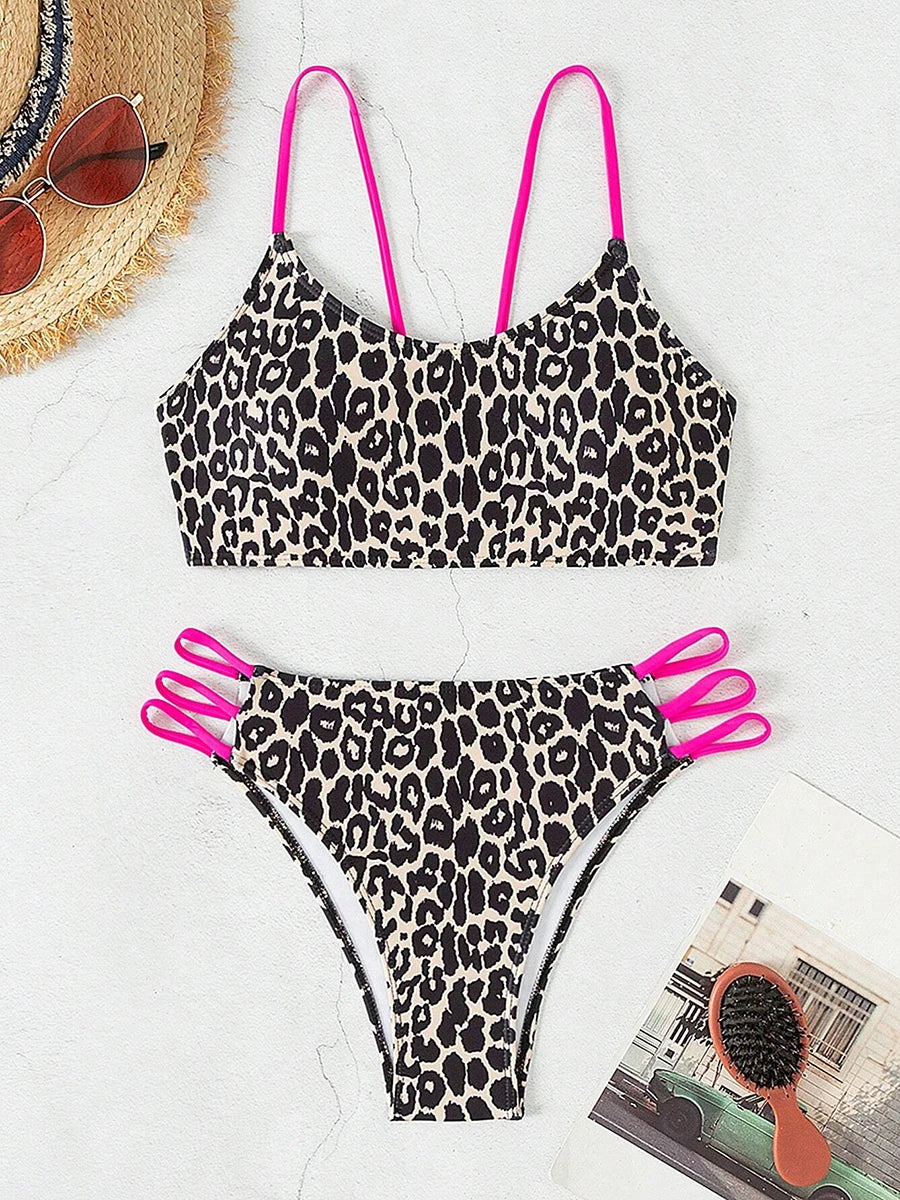 Micro Bikini Sexy con Estampado de Leopardo 2026