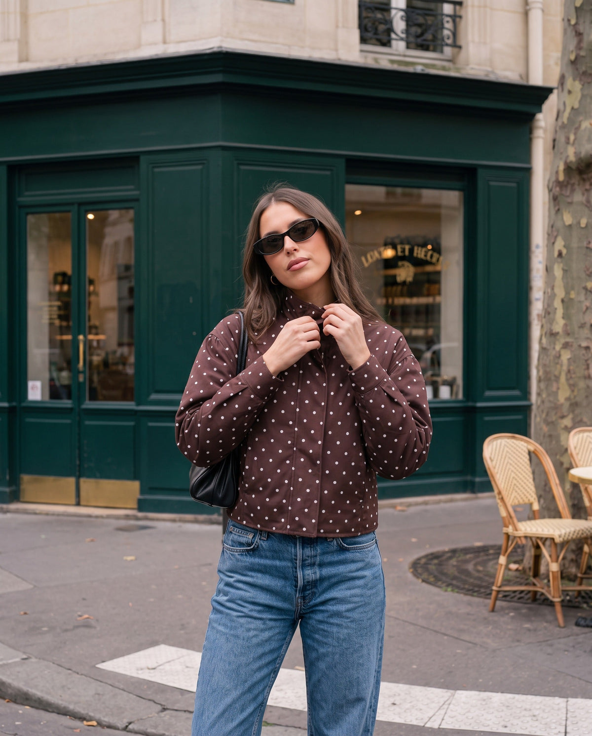 Chaqueta Margherita — de Lunares con Cuello Alto