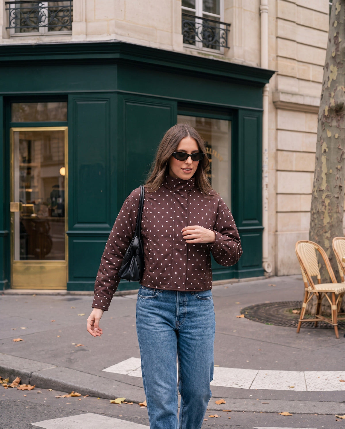 Chaqueta Margherita — de Lunares con Cuello Alto