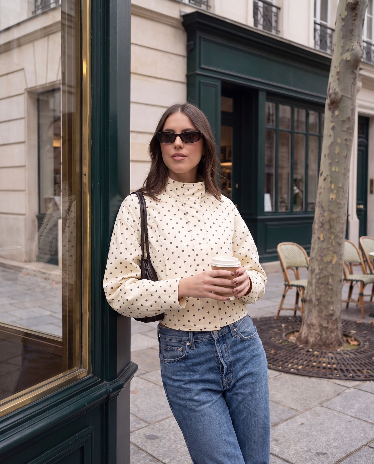 Chaqueta Margherita — de Lunares con Cuello Alto