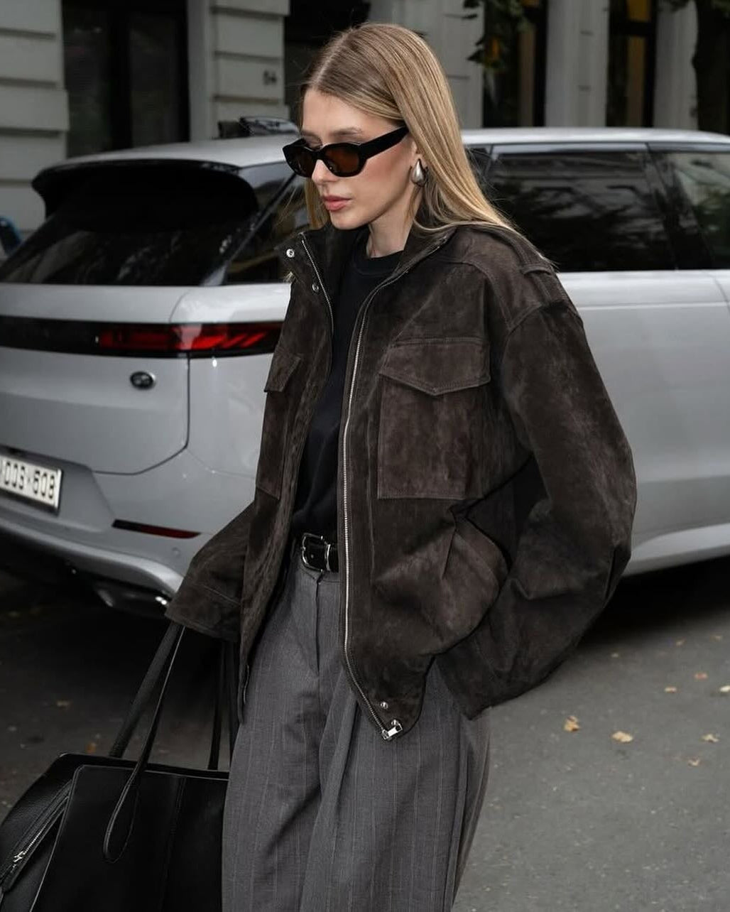 Chaqueta Bomber Efecto Ante — Estilo Utility