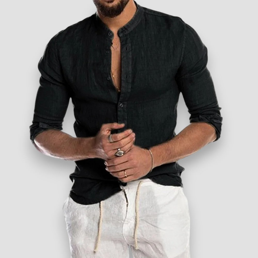 Thiago™ Camisa de lino premium transpirable para comodidad diaria