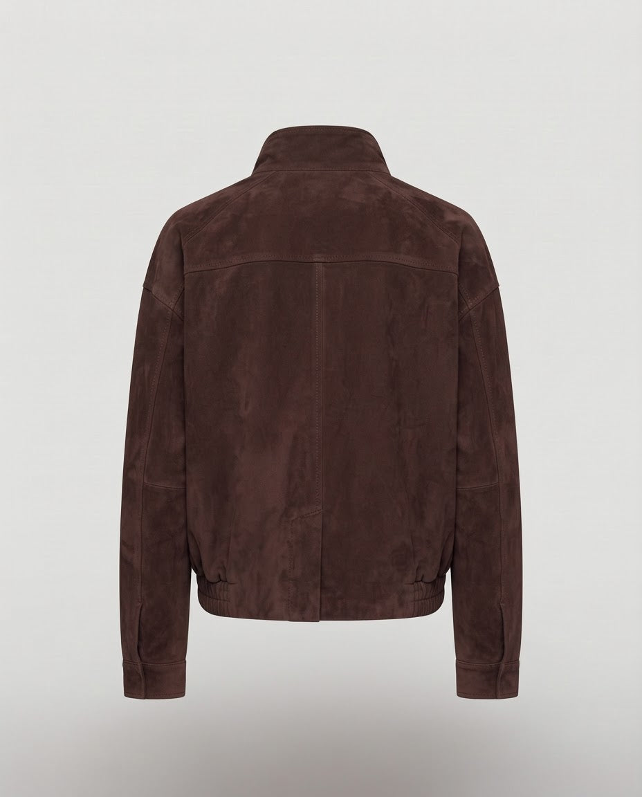 Cazadora bomber corta efecto ante