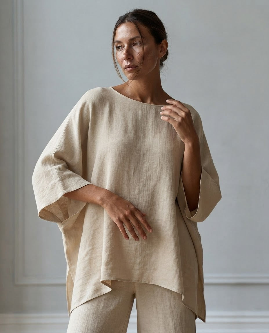 Conjunto Marta — Túnica Asimétrica y Pantalón Ancho