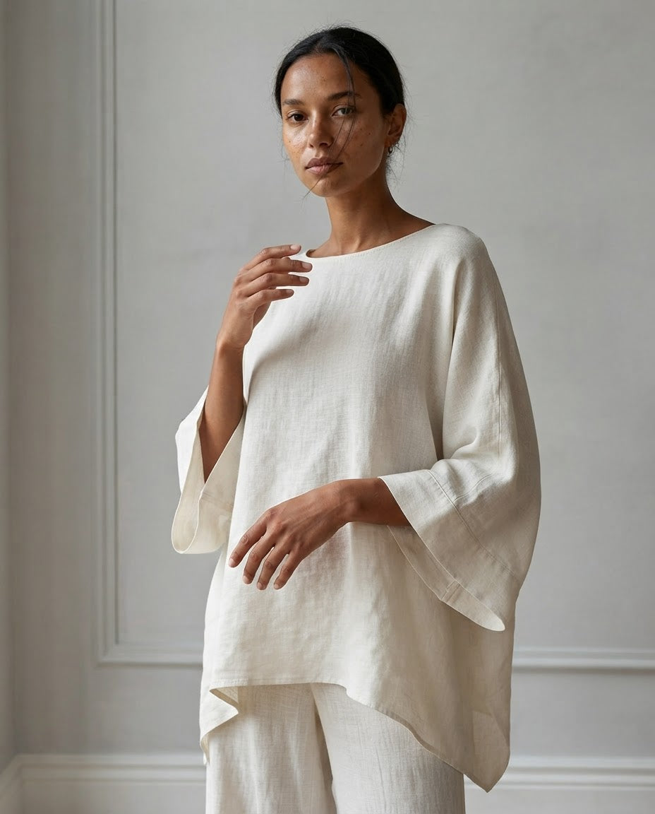 Conjunto Marta — Túnica Asimétrica y Pantalón Ancho
