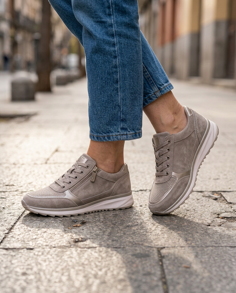 Zapatillas Cómodas con Cremallera Lateral