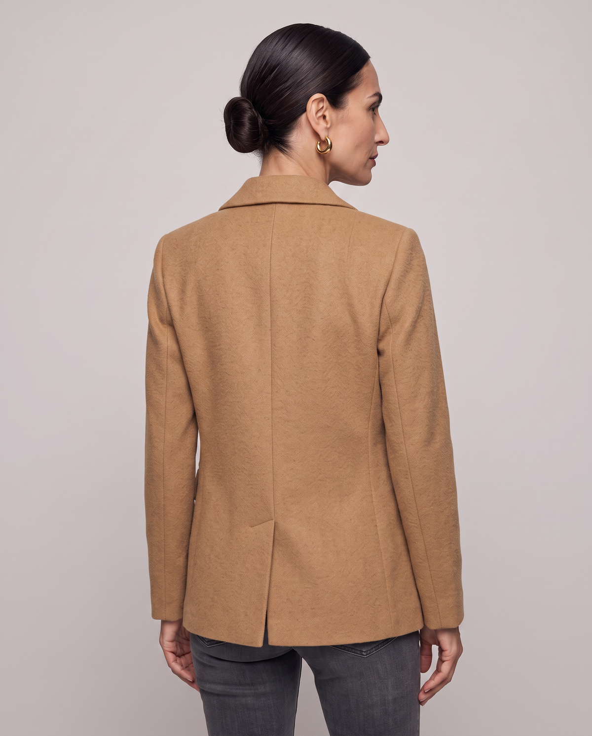 Blazer de una sola hilera efecto lana
