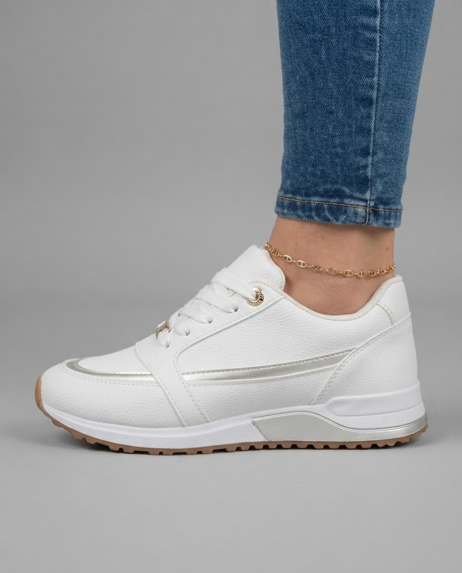 Zapatillas cómodas con perfil metalizado