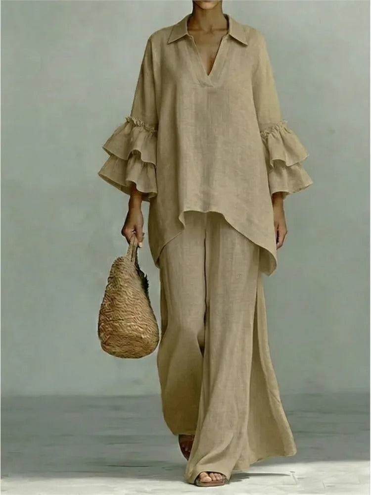 Conjunto Alba Algodón y Lino de Movimiento Elegante
