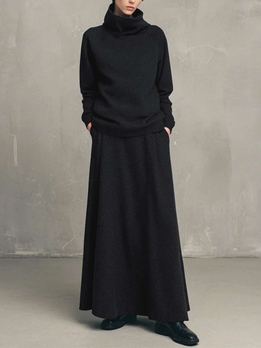 Alodia Conjunto De Cuello Alto Con Falda Larga