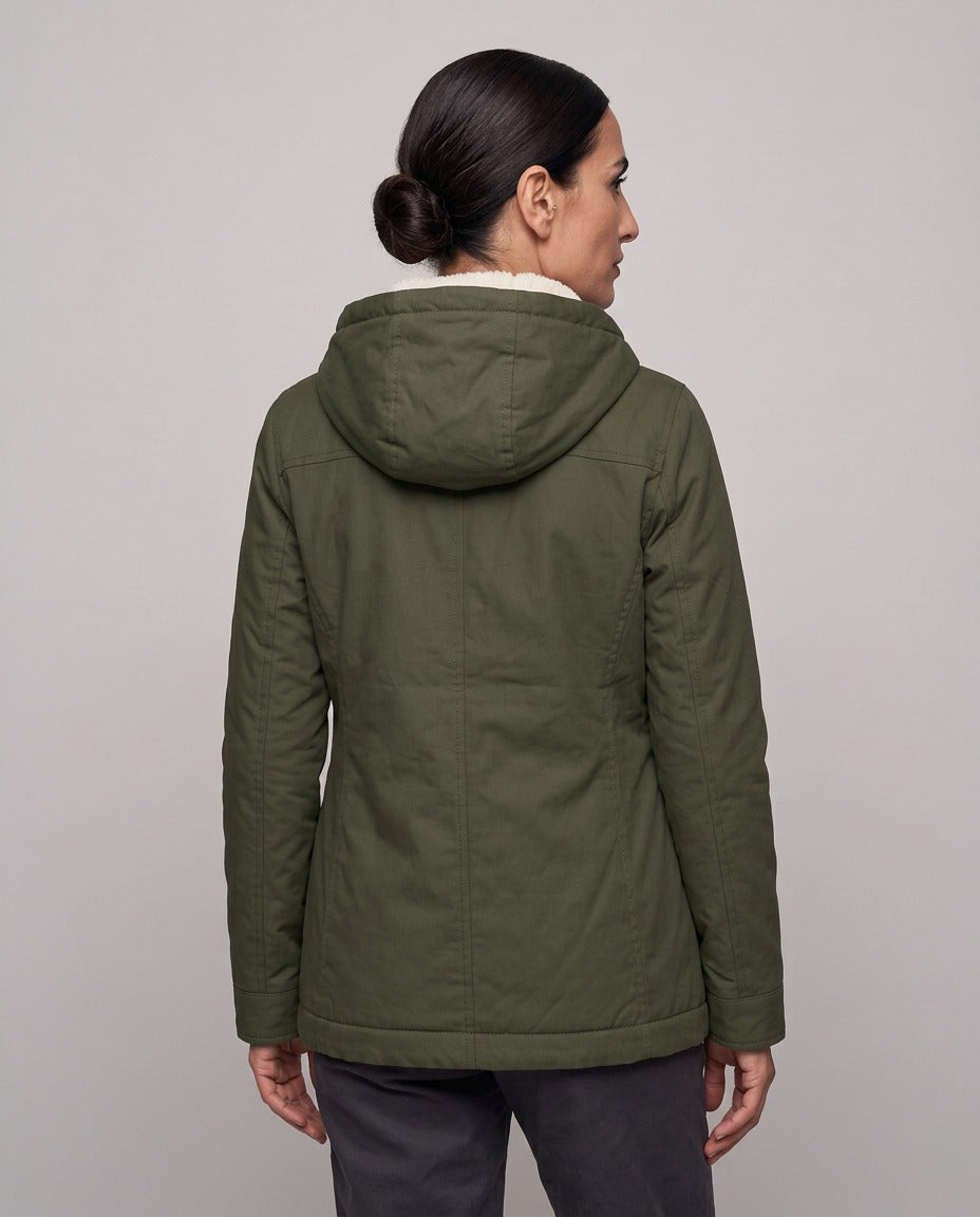 Parka Livigno — Acolchada con Interior de Sherpa y Capucha