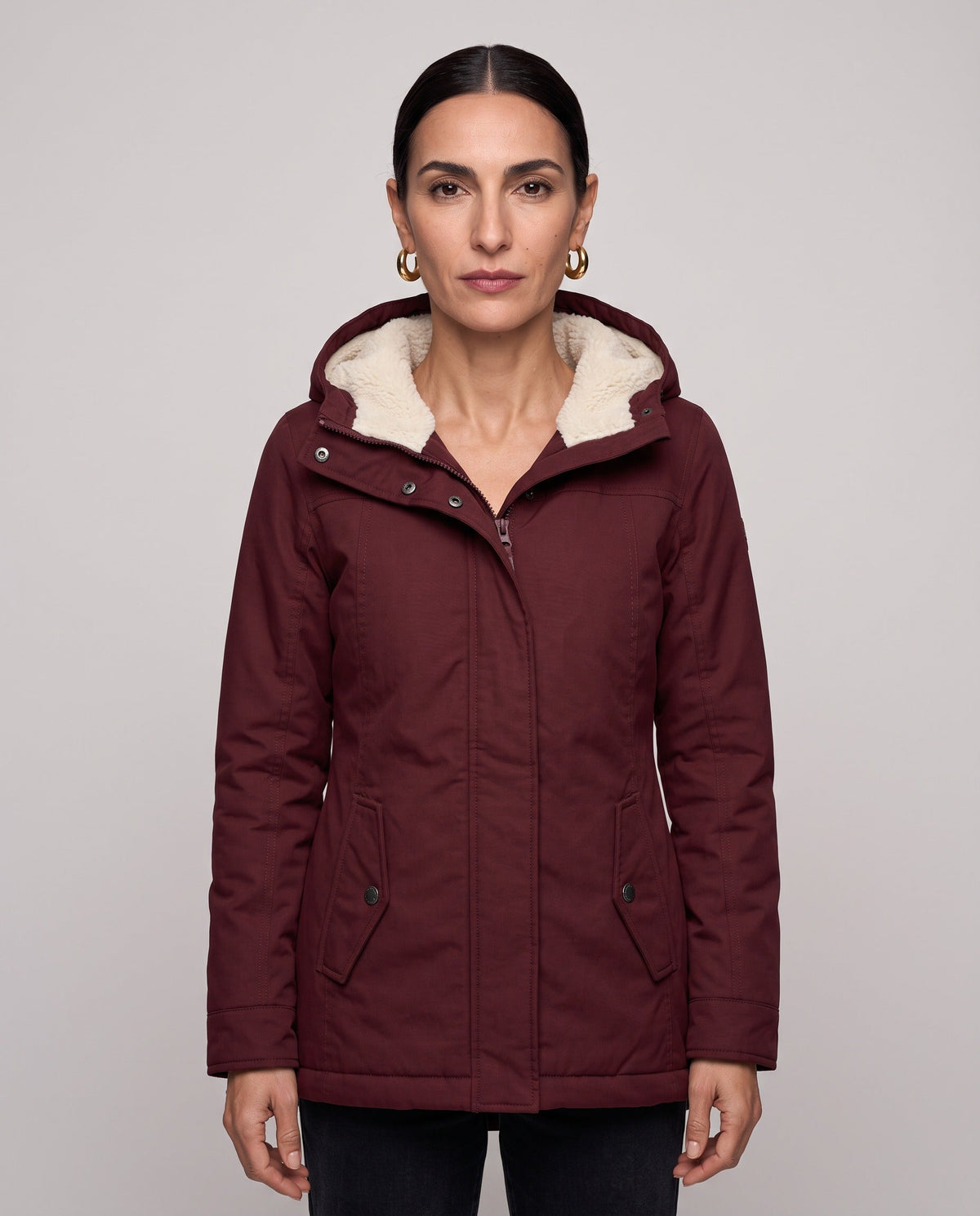 Parka Livigno — Acolchada con Interior de Sherpa y Capucha