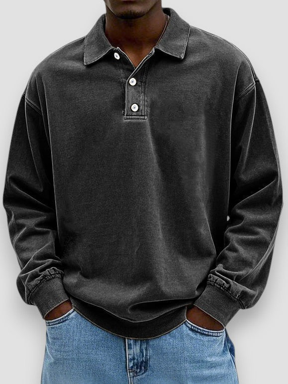 Ricardo™ Camisa polo de manga larga casual – Estilo sin esfuerzo y comodidad diaria