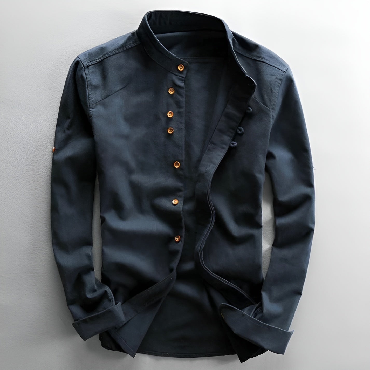 Andrés™ Camisa de estilo japonés – Diseño moderno y minimalista con sastrería de inspiración japonesa