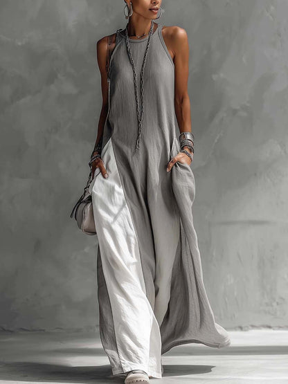 Maxi con bloques de color gris