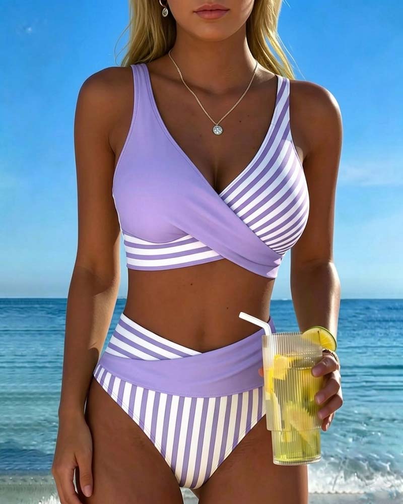 Bikini con tiras cruzadas – estampado