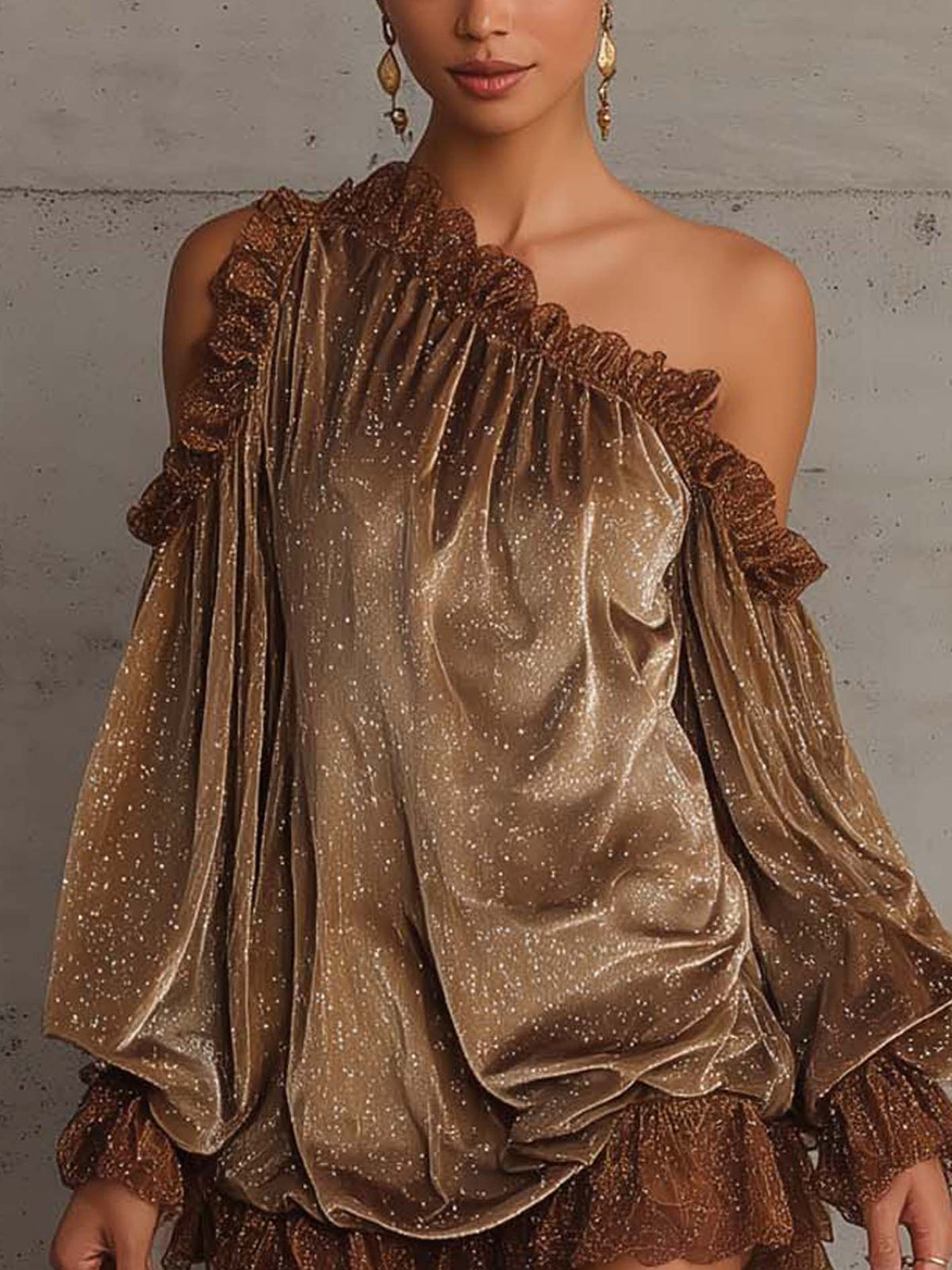 El vestido de terciopelo marrón con lunares
