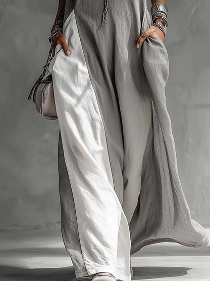 Maxi con bloques de color gris
