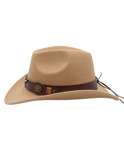 Sombrero vaquero decorativo con cabeza de toro occidental para vaquero y vaquera