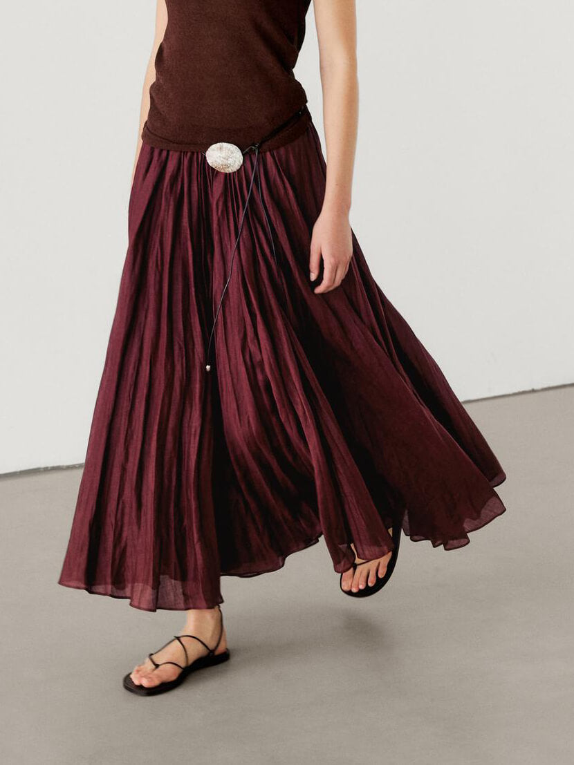 Conjunto de suéter y falda de mezcla de mohair de gran tamaño