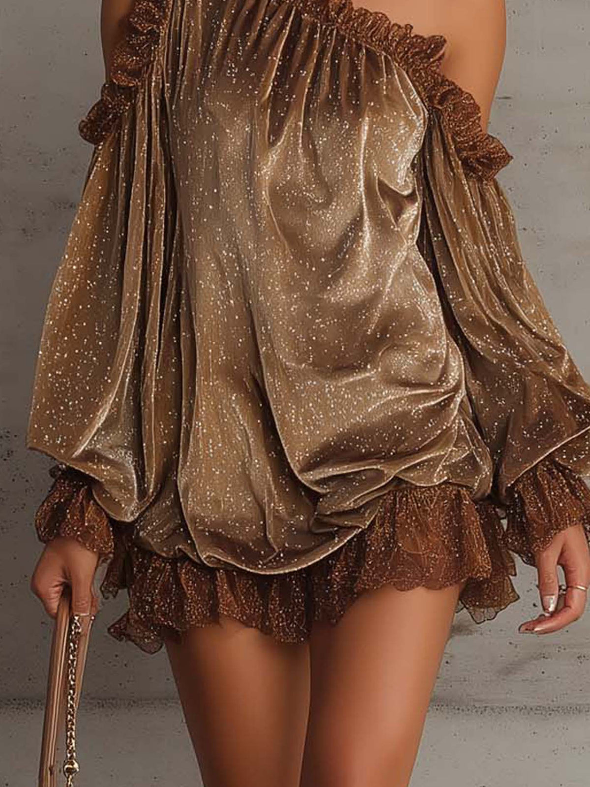 El vestido de terciopelo marrón con lunares