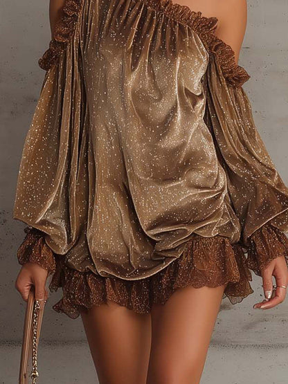 El vestido de terciopelo marrón con lunares
