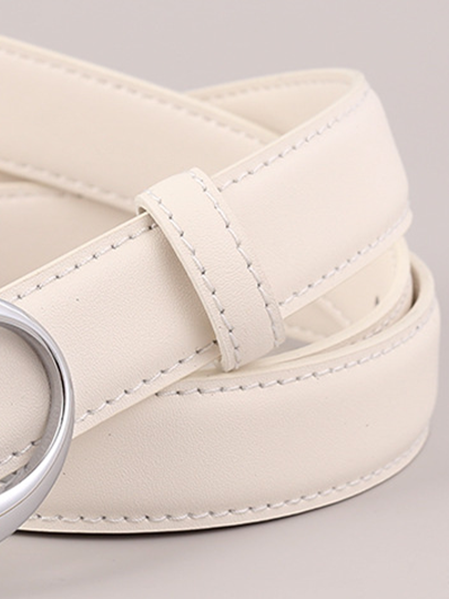 Cinturón para mujer con hebilla de arco plateada retro combinable con todo