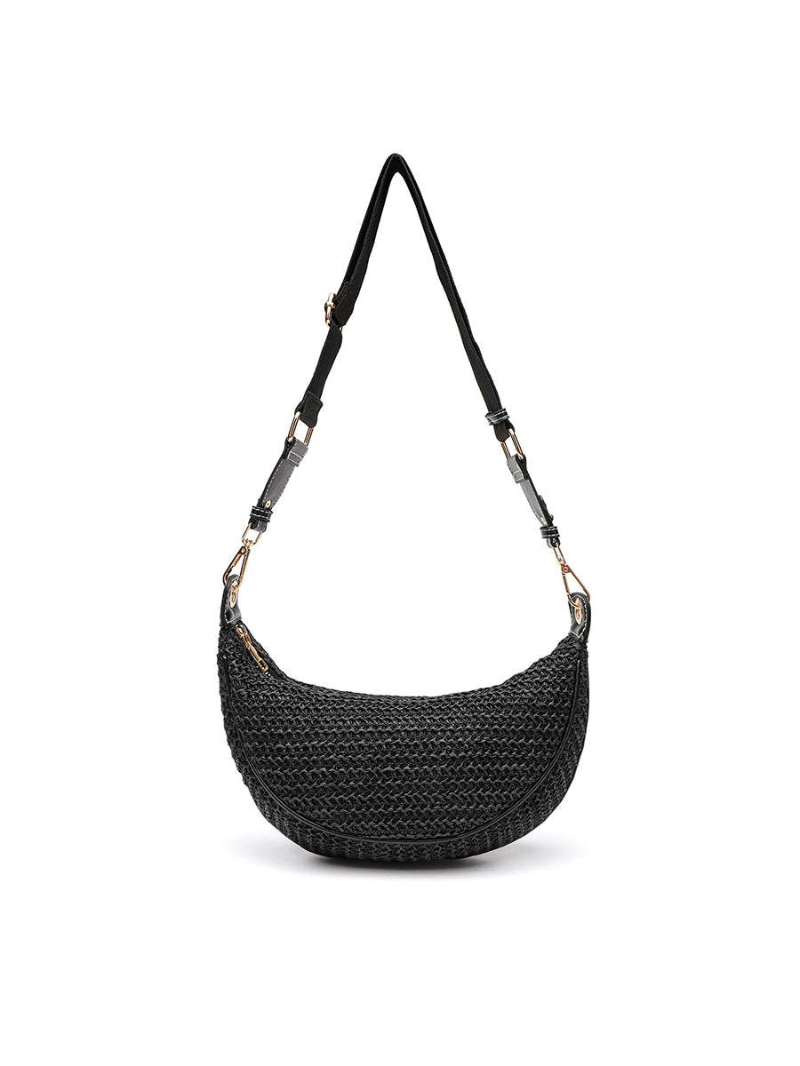 Bolso cruzado casual de hombro para mujer Bolso tejido para debajo del brazo