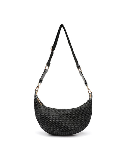 Bolso cruzado casual de hombro para mujer Bolso tejido para debajo del brazo