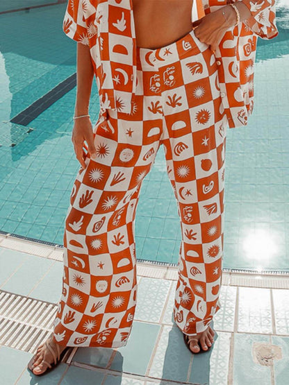 Conjunto de pantalones de pierna ancha con estampado suelto de Afternoon Sun