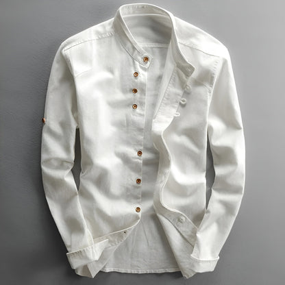 Andrés™ Camisa de estilo japonés – Diseño moderno y minimalista con sastrería de inspiración japonesa