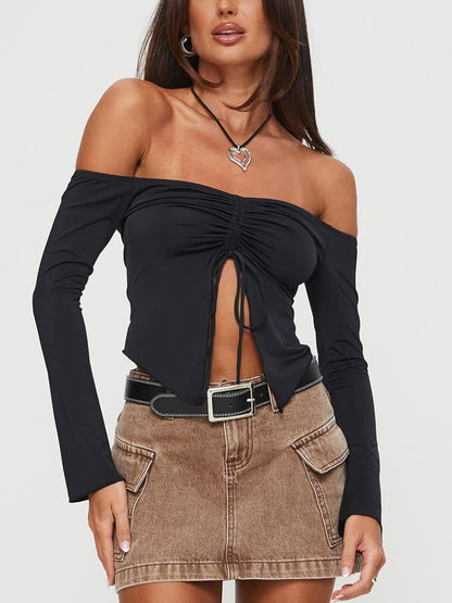 Top con hombros descubiertos Carradine Negro