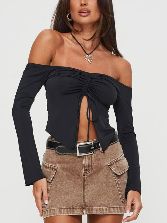 Top con hombros descubiertos Carradine Negro