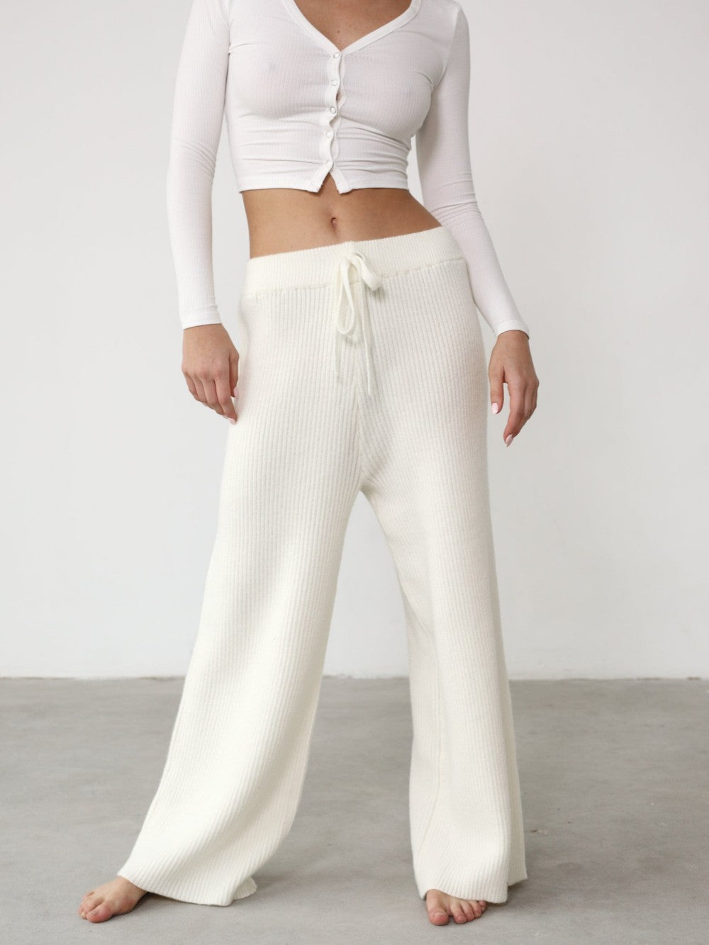 Pantalón ancho de punto térmico orgánico
