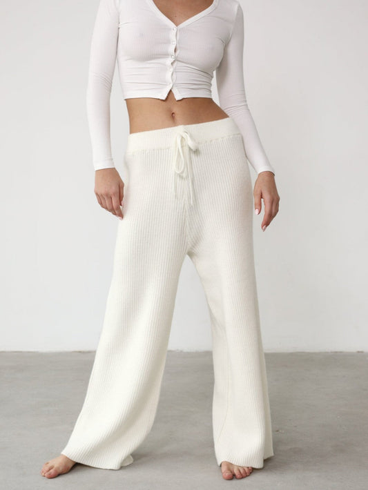 Pantalón ancho de punto térmico orgánico