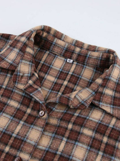 Camisas a cuadros Vintage para mujer, blusa holgada de guingán para mujer,