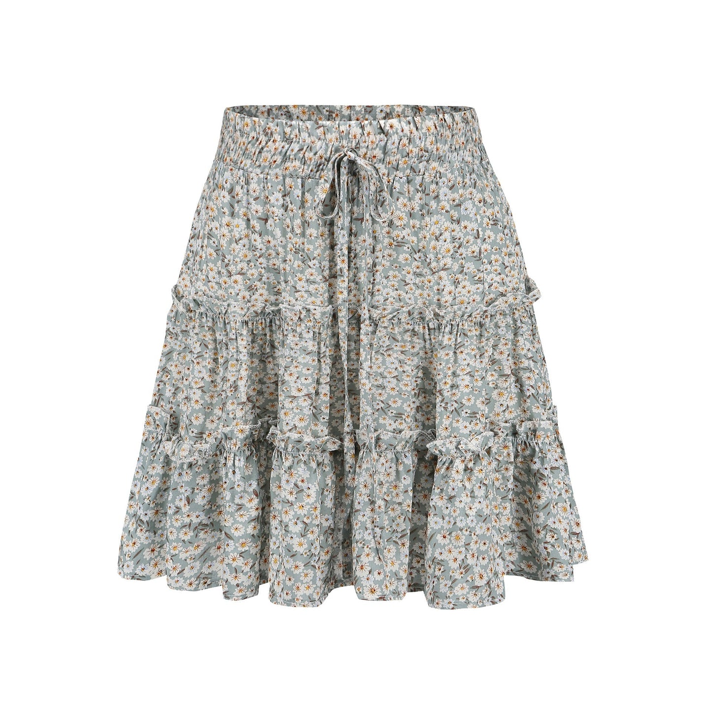 Minifalda con estampado floral verde