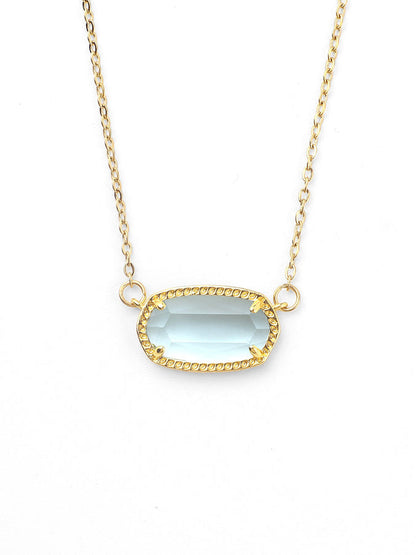 Collar con colgante de piedra de nacimiento ovalada